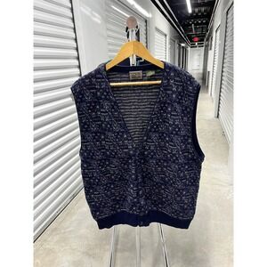 Vintage 80s 90s Paolo Conti Acrylic Blend Knit Sleeves Cardigan Vest Size XL